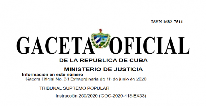 Publica Gaceta Oficial Instrucción No. 250